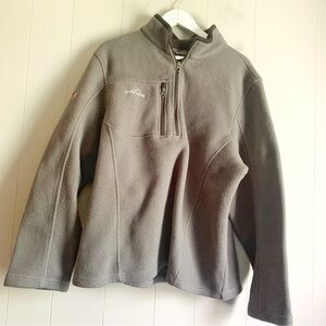 Eddie Bauer Women's XL Company Logo Half-zip Fleece Gray